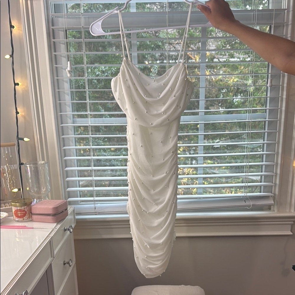 Windsor Elegant White pearl Dress